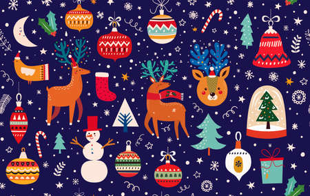 Christmas seamless patternのイラスト素材