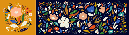 Beautiful romantic botanical floral seamless pattern. Textile fabric flower patternのイラスト素材