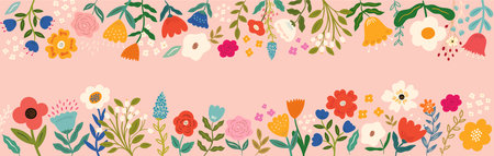 Collection of art vector floral posters. Beautiful flower collection of posters with decorative flowers, roses, leaves, floral bouquets.のイラスト素材
