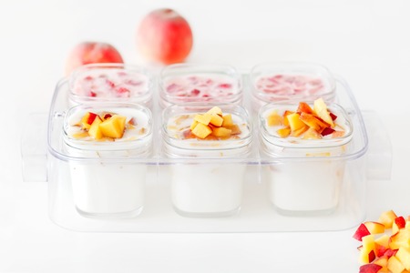 six cup of yogurtの写真素材