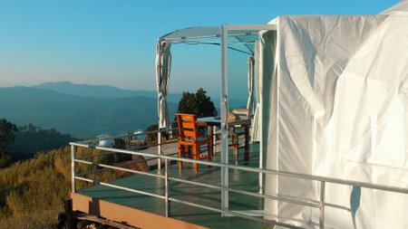 Romantic camping adventure in Thailandの写真素材