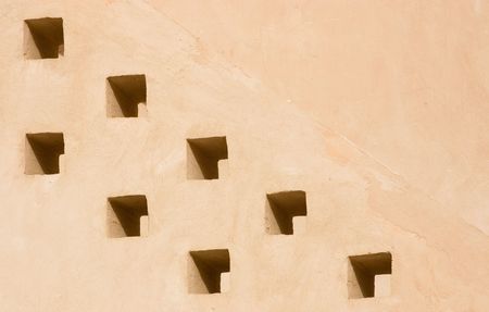 Square patterns on the wallの写真素材