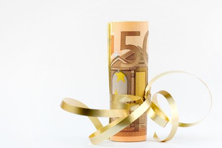 European 50 euro paper billsの写真素材