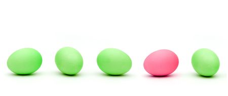 Colourful easter eggs on white background