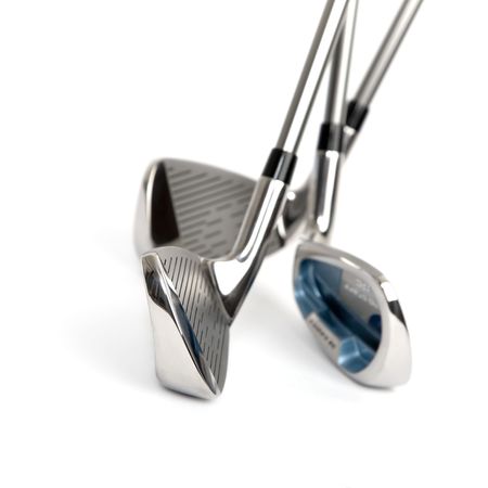 New golf clubs on white isolated backgroundの写真素材