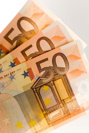 European fifty euro banknotes