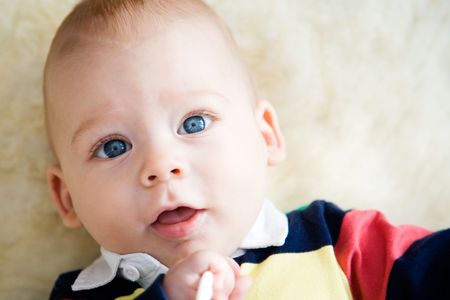 Face portrait of cute baby boy