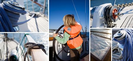 Collection of sailing related imagesの写真素材