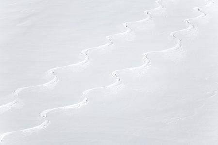 Ski resort on beautiful sunny day with blue skyの写真素材