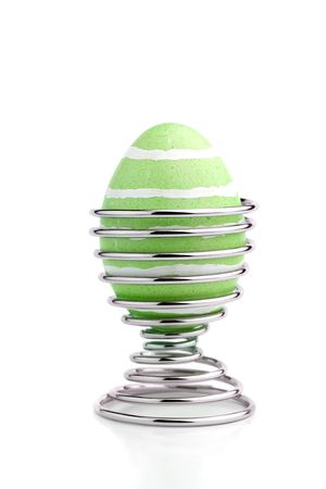 Painted easter egg isolated on white backgroundの写真素材