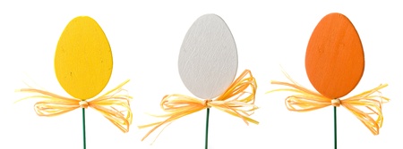 Colorful easter decoration on white isolated background