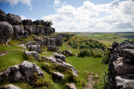 Beautiful landscape in Yorkshire Dales National Park in Englandの写真素材