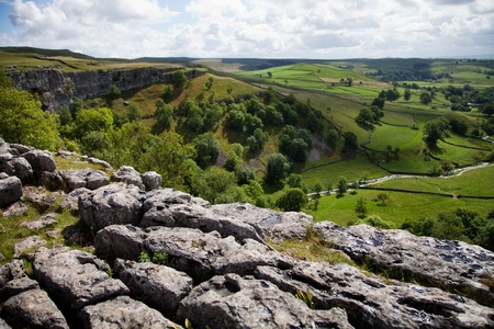 Beautiful landscape in Yorkshire Dales National Park in Englandの写真素材