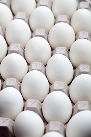 Bunch of white eggs with colorful decorations