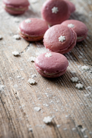 Christmas macaroonsの写真素材
