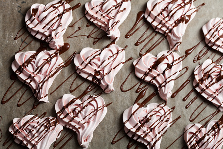 Pink heart meringues for Valentine´s Dayの写真素材