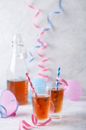 Traditional food and drink for finnish vappu celebrationの写真素材