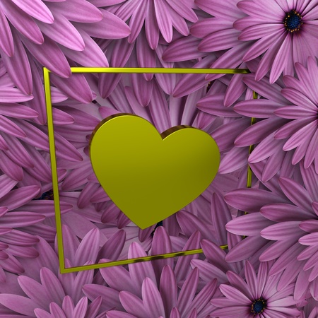 Heart pink flowerの写真素材