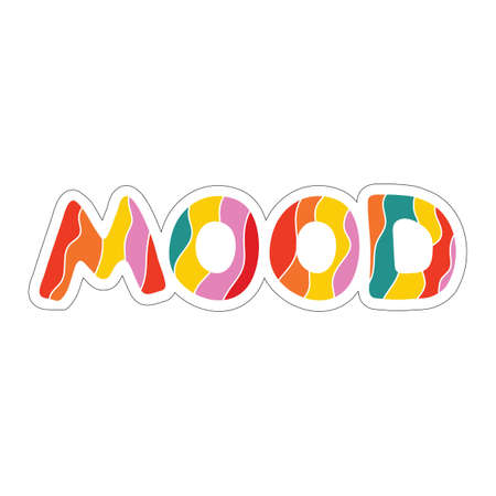 Mood hand lettering for poster, t-shirt print. Modern typographic slogan. Positive thinking concept illustration.のイラスト素材