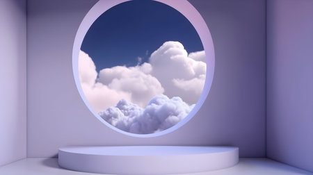 3D Render of Lavender Product Display on Light Backgroundの素材