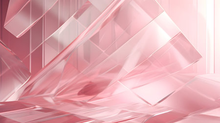 3D Render of Pink Abstract Ethereal Glass Shards Backgroundの素材