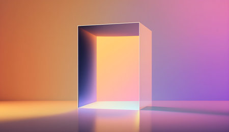 3d rendering of an open door in a dark room with neon lightの素材
