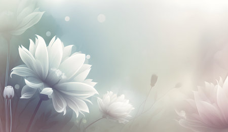 Ethereal Flowery Light Background with Copy Spaceの素材