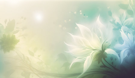 Ethereal Flowery Light Background with Copy Spaceの素材