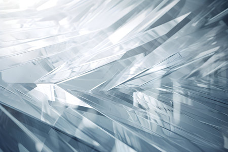 3D Render of white Abstract Ethereal Glass Shards Backgroundの写真素材