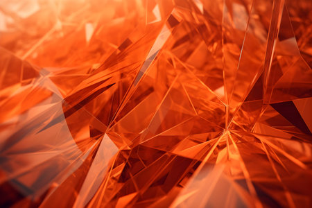3D Render of orange Abstract Ethereal Glass Shards Backgroundの写真素材