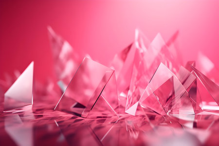3D Render of pink Abstract Ethereal Glass Shards Backgroundの写真素材