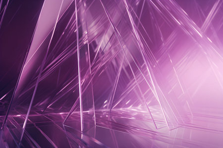 3D Render of purple Abstract Ethereal Glass Shards Backgroundの写真素材