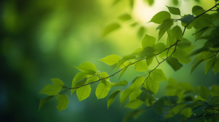 Bokeh Blur Nature Leaves Trees Organic, AI Generated Photoの素材