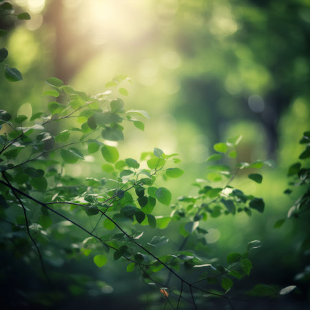 Bokeh Blur Nature Leaves Trees Organic, AI Generated Photoの素材