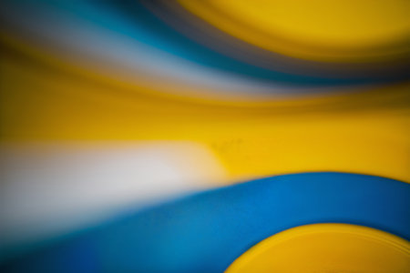 Ambient Yellow and Blue Swoosh Bokeh Blurred Depth of Field, Generative AI Photoの素材