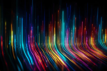 Colorful Rainbow Holographic Chromatic Gradient Abstract Background, AI Generativeの素材