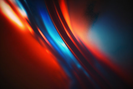 Ambient Red and Blue Swoosh Bokeh Blurred Depth of Field, Generative AI Photoの素材