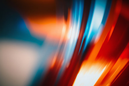Ambient Red and Blue Swoosh Bokeh Blurred Depth of Field, Generative AI Photoの素材