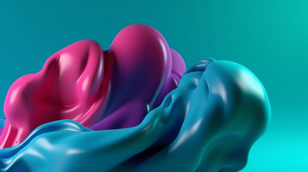3D Render of Abstract Fluid Liquid Background, AI Generativeの素材