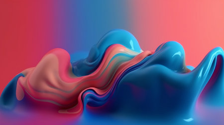 3D Render of Abstract Fluid Liquid Background, AI Generativeの素材