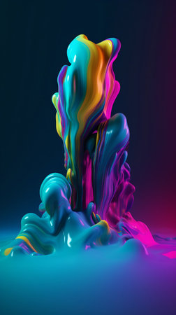3D Render of Abstract Fluid Liquid Background, AI Generativeの素材
