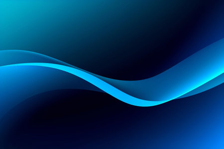 Blue Gradient Swoosh Abstract Background with Copy Space, AI Generativeの素材