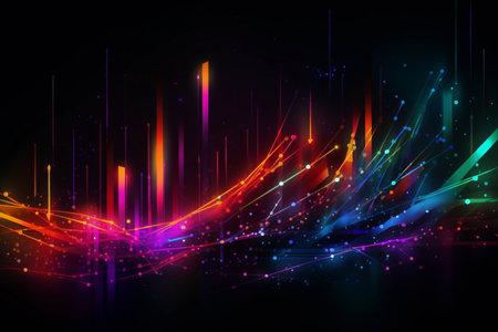 Abstract Colorful Rainbow Neon Background, AI Generativeの素材
