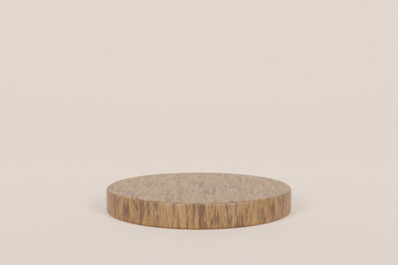 Wooden podium on a white background. 3D rendering illustration.の写真素材