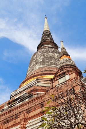 Ancient temple  Wat Yai Chai Mongkhol , Ayutthaya, Thailandの写真素材