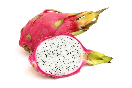 Dragon fruit isolated on white backgroundの写真素材