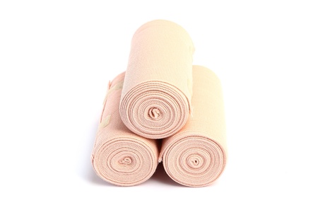 Elastic bandage on white background の写真素材