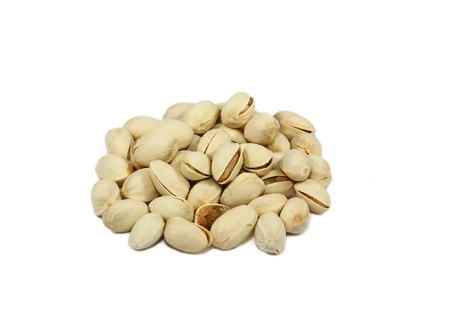 Pistachio nuts isolated on white background 