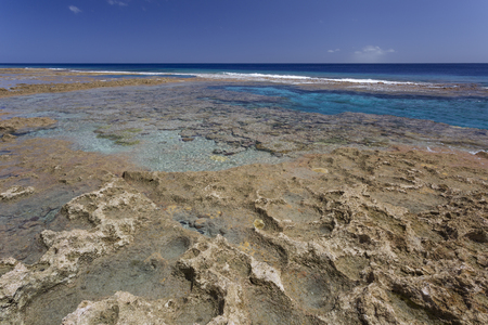 Hikatuvake Reef Flats, Niue, South Pacific, Oceaniaの写真素材