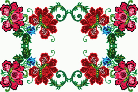 Beautiful abstract folk art pattern, vector illustration.のイラスト素材